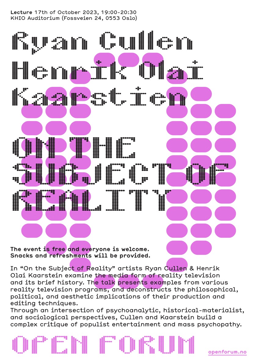 Open FOrum poster Ryan Cullen & Henrik Olai Kaarstein